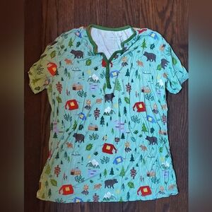 Little Sleeps Women's Camping Pajama Shirt Size Small